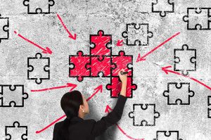 comunicação integrada em quebra-cabeça